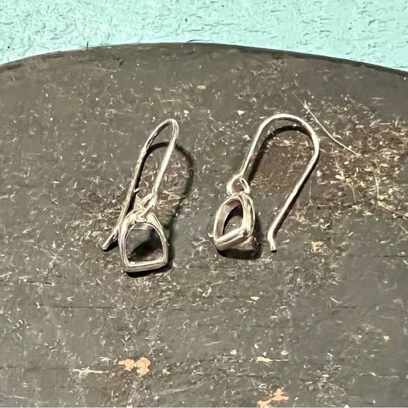 Sterling Silver Stirrup Hanging Earrings - Picture 1 of 2